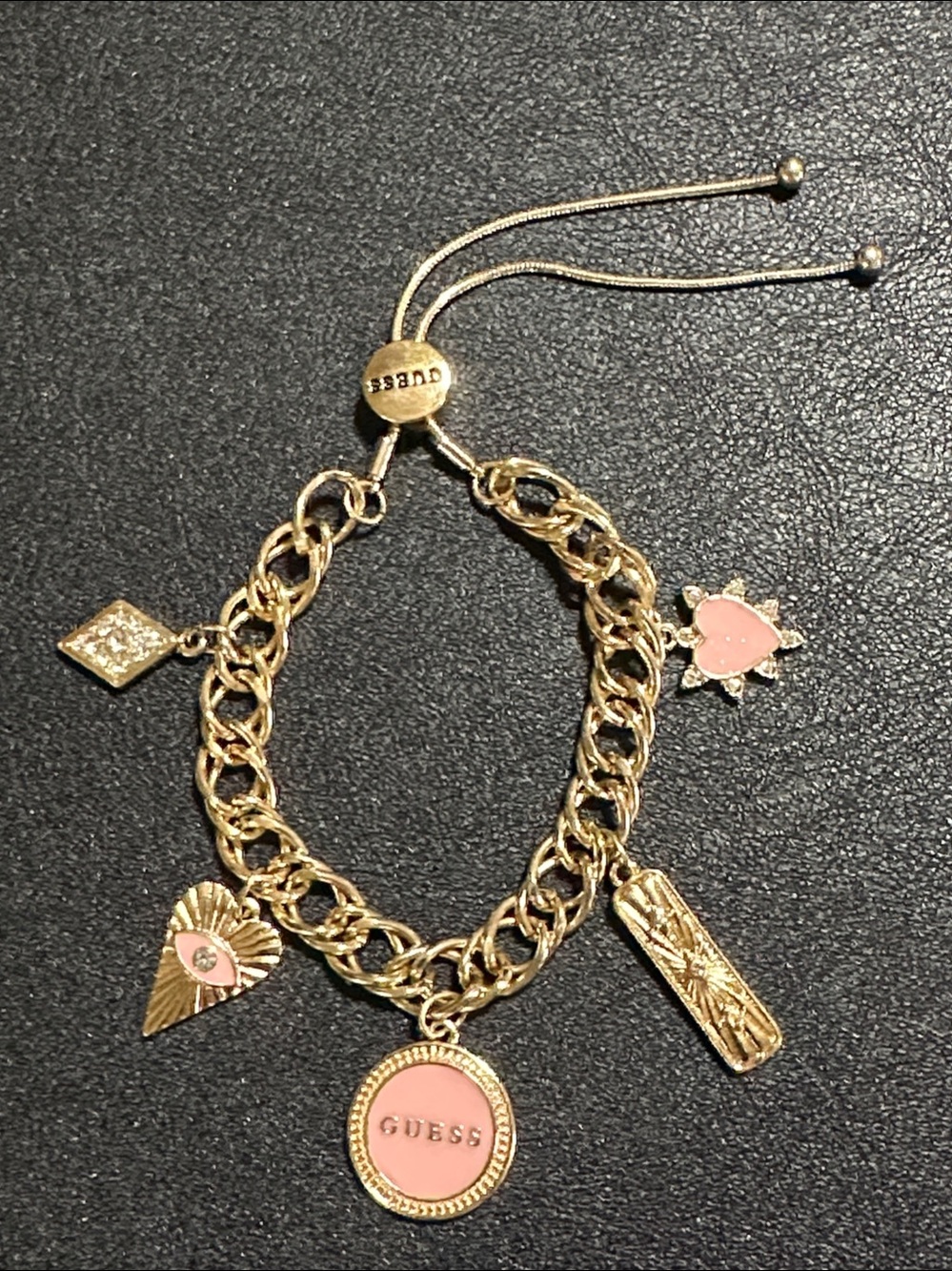 Guess Vintage Enamel & Crystals Celestial & Talisman Charm Bracelet
